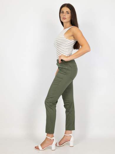 Pantaloni Estivi Donna A Vita Alta Con Elastico In Cotone