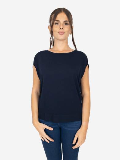 Kesy Women's Crew Neck Viscose Top with Dropped Sleeves OL_11416