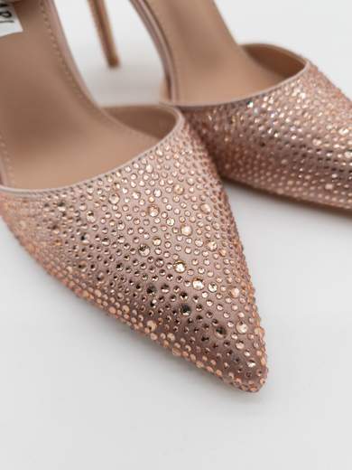 Champagne Formal Pumps with Rhinestones and 9 cm Heel A71-819-CHAMPAGNE