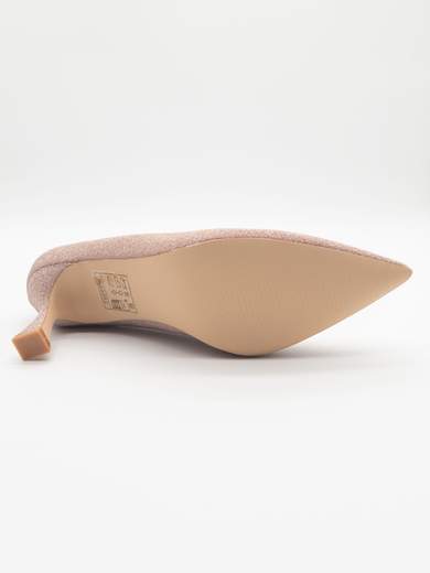 Décolleté rosa antico glitterato tacco medio 7,5 cm a clessidra