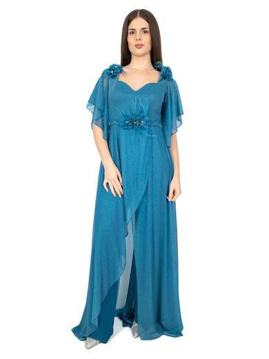 Bianca Brandi Curvy Tuta Cerimonia Glitterata Taglie Forti Scollo a Cuore