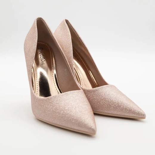 FIORI E SPINE Décolleté rosa glitter con tacco 11 cm 8430-ROSA