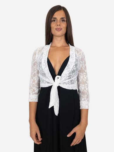 STRABELLO CERIMONIA Coprispalle in pizzo da cerimonia con chiusura a laccio P49250009963-21009