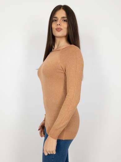 Maglia scollo a barchetta lurex slim fit sottogiacca