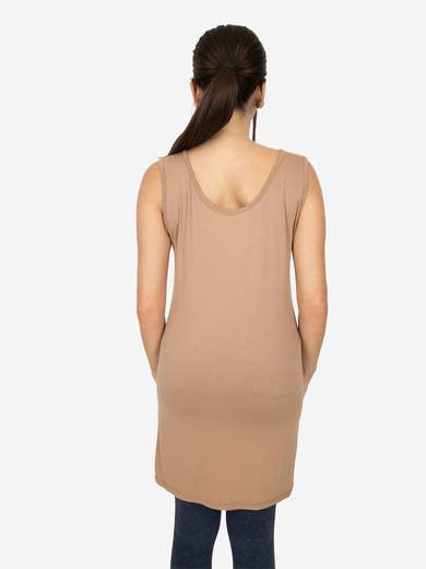 Women's long curvy basic tank top in stretch viscose – One size