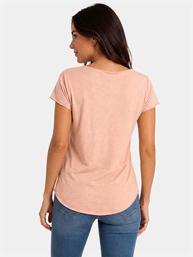 T-shirt Basica Donna in Cotone a Taglio Vivo