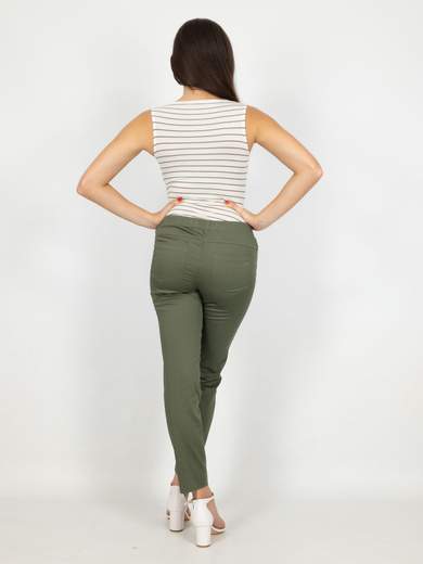 Pantaloni Estivi Donna A Vita Alta Con Elastico In Cotone