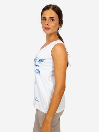 Women’s cotton tank top Perlarara with floral print and glitter Made in Italy