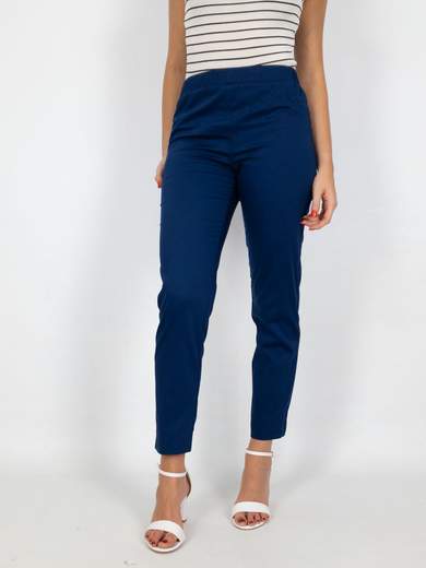 Pantaloni Estivi Donna A Vita Alta Con Elastico In Cotone