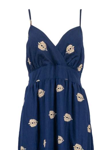 Vestito estivo lungo donna con scollo incrociato e balza