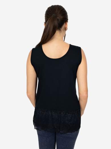 STRABELLO Canotta Donna Spalla Larga con Bordo in Pizzo Oversize CAN-06