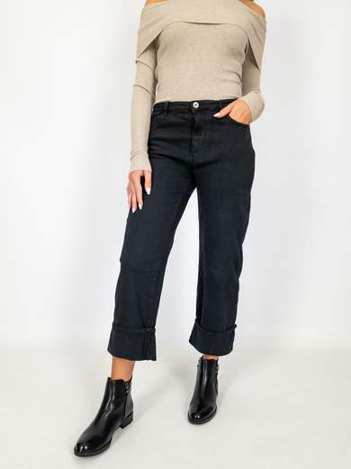Soft Leg Cuffed Jeans 3D-1383