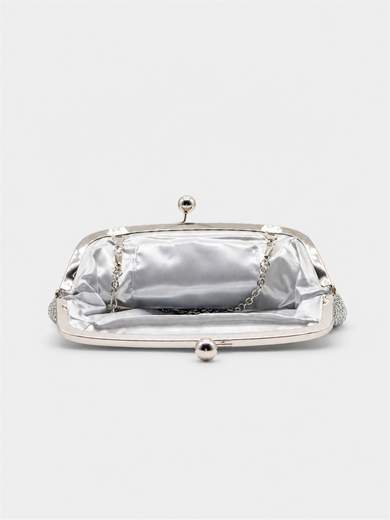 Silver Rhinestone Evening Clutch Bag