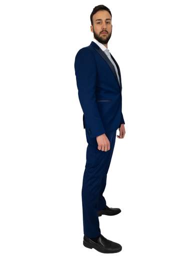 MARCEL MOREL Smoking Uomo Drop 8 Slim Fit con Revers in Raso AB0210-AY259AFIL-D8