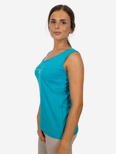 Women's cotton tank top with Perlarara logo and rhinestones