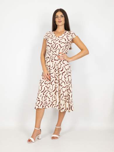 Vestito Donna Estivo Da Giorno Femminile Svasato Longuette Casual