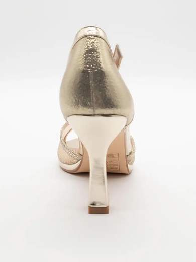 Women's Gold Ceremony Sandal with Lurex and 8 cm Hourglass Heel
