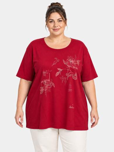 PERLARARA Perlarara Maxi Curvy Printed T-Shirt E2102-25
