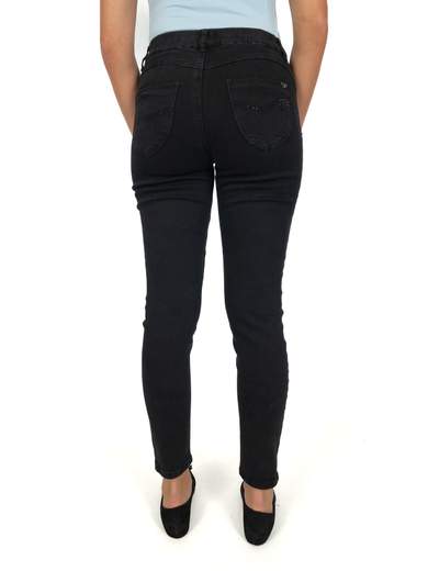 Jeggings Donna Neri A Vita Alta Con Elastico Emanuela Costa