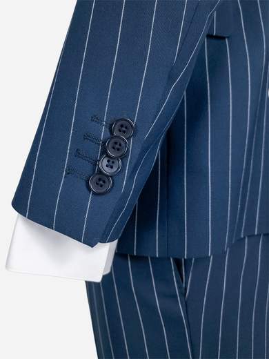Men's Blue Pinstripe Comfort Stretch Drop 7 Suit