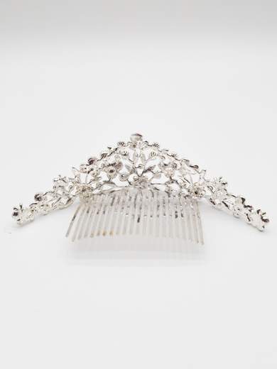 Pettine Diadema Argento con Strass per 18esimo Compleanno e Cerimonie