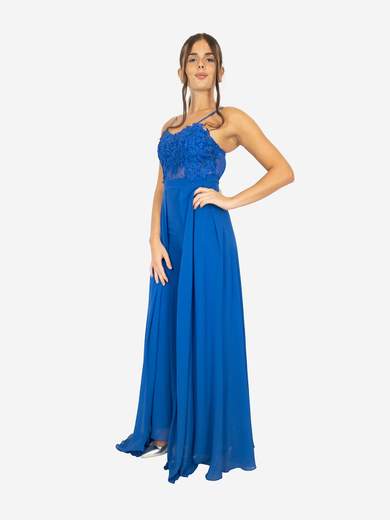 Tuta elegante per cerimonia slim corpetto pizzo macramé