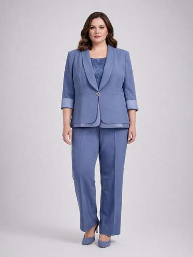 Sologioie Curvy Completo Tailleur Curvy Tre Pezzi Elegante Cerimonia YSV220