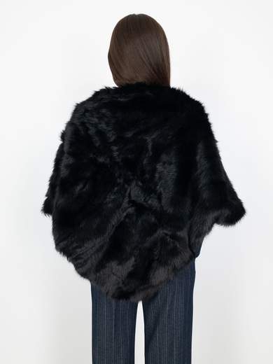 Elegant faux fur poncho