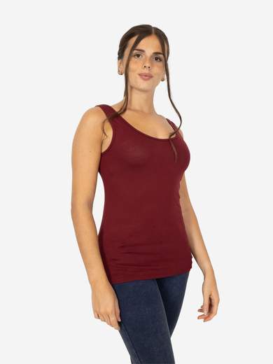 Slim Fit Women’s Tank Top with Wide Straps in Stretch Viscose