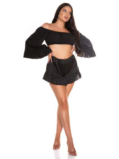 KOUCLA Completo Coordinato Top e Shorts con Volant 0000SET62108