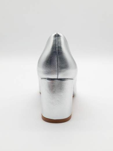 Décolleté Argento a Punta con Tacco Largo e Alto 6,5 cm