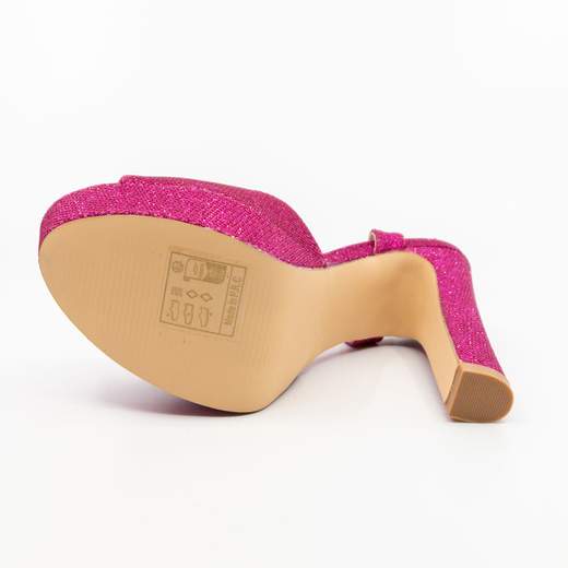 Chiara Foscari Sandali Fucsia Eleganti Glitterati  Con Tacco Alto E Plateau AHH-136-FUCSIA
