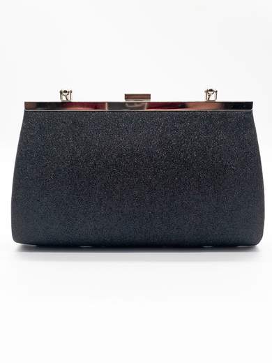MICHELLE MOON Elegant Black Glitter & Pleated Clutch xx3470-nero