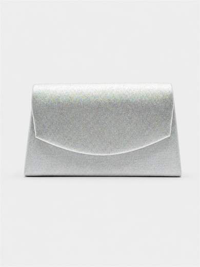 Silver Glitter Evening Clutch Bag HL3569-ARGENTO