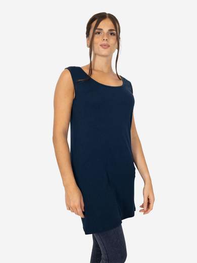 STRABELLO Women's long curvy tank top in stretch viscose – Basic model CAN-08
