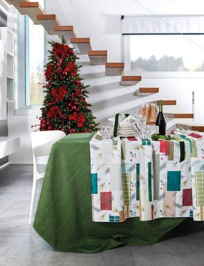 MAISON SUCREE TOVAGLIA BIANCHERIA TAVOLA - NASTRINI NATALIZI X12