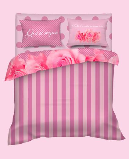 CAMOMILLA COPRIPIUMINO BIANCHERIA LETTO - ROSES COPRIPIUMINO 1 POSTO E MEZZO