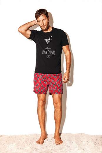 David Uomo boxer mare 100% poliestere red