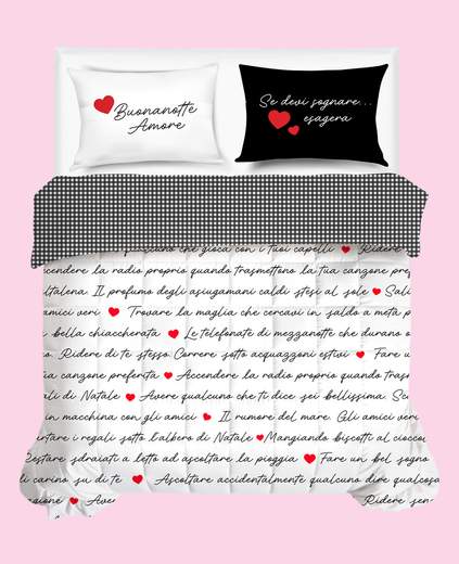 CAMOMILLA FEDERE BIANCHERIA LETTO - SOLO CUORE TRAPUNTA 1 POSTO