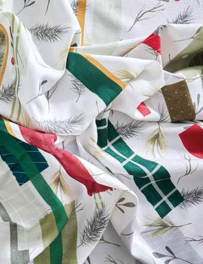 MAISON SUCREE TOVAGLIA BIANCHERIA TAVOLA - NASTRINI NATALIZI X12