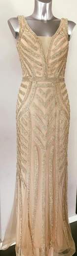 Miakel abito lungo gold 32193