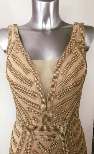 Miakel abito lungo gold 32193