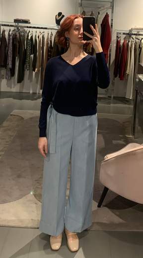 Pantalone Cropped In Chambry Lyocell Kartika