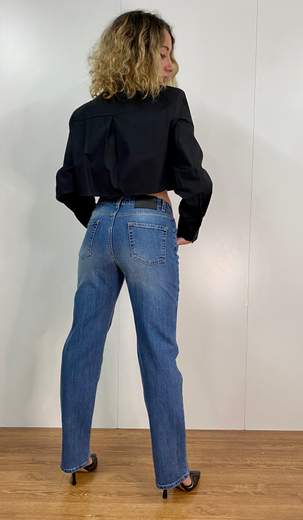 Camicia Crop Con Spalline Imbottite e Taschino Kontatto