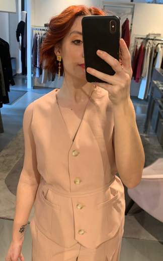 Gilet Con Cinturina Rosa Kartika