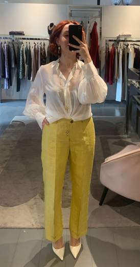 Pantaloni Sigaretta Lino Kartika