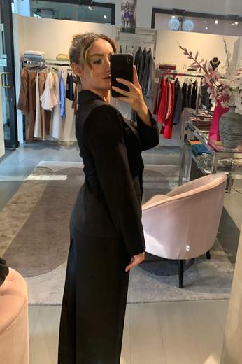 Giacca In Crepe Con Rever Sciallato Kartika