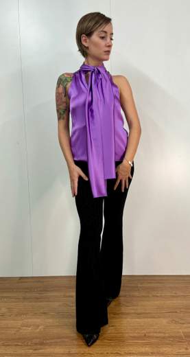 Camicia Smanicata Con Fiocco Carla G