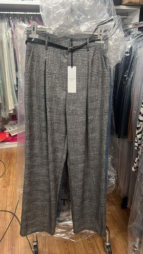 Pantaloni Larghi Con Paillettes E Cintura Giorgia Plus