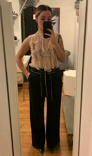 Pantaloni Larghi Con Profili E Fusciacca Giorgia Plus